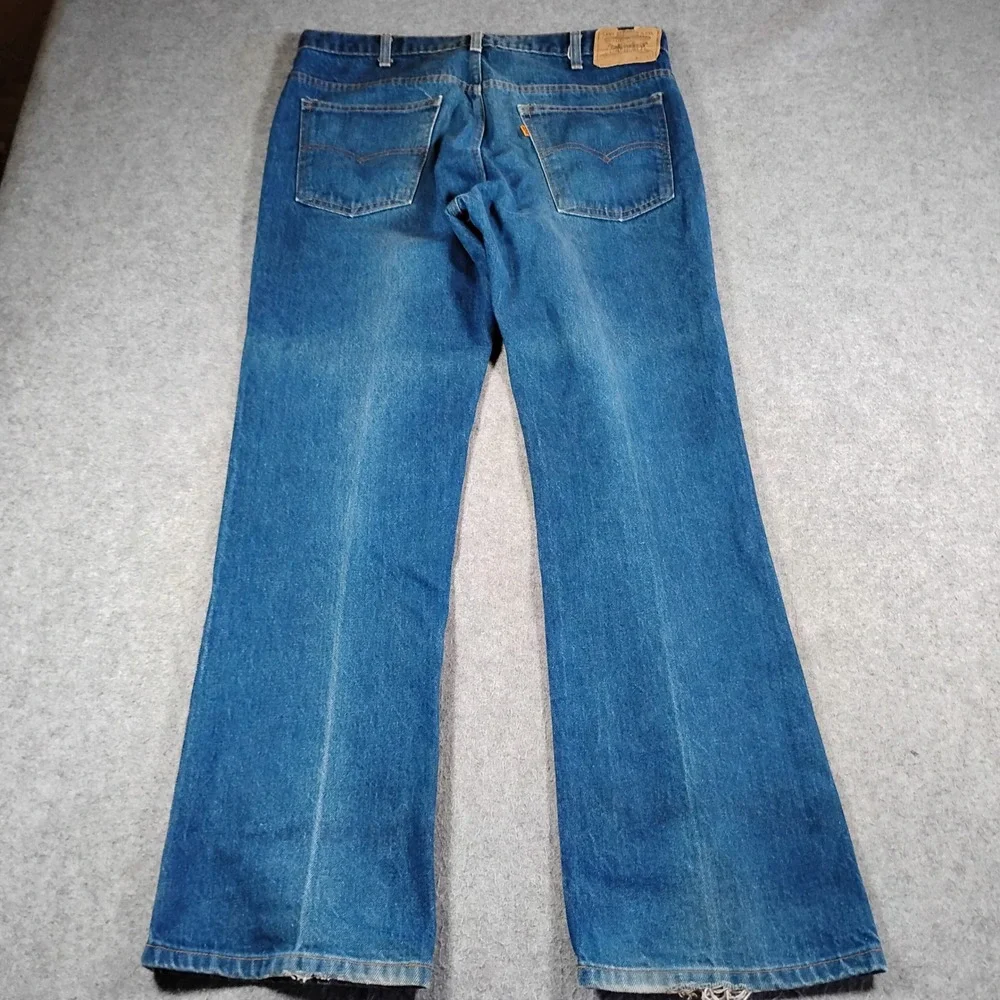 Vintage Levi's 517 Orange Tab Bootcut Jeans Men's 36x31 Blue USA 20517-0217